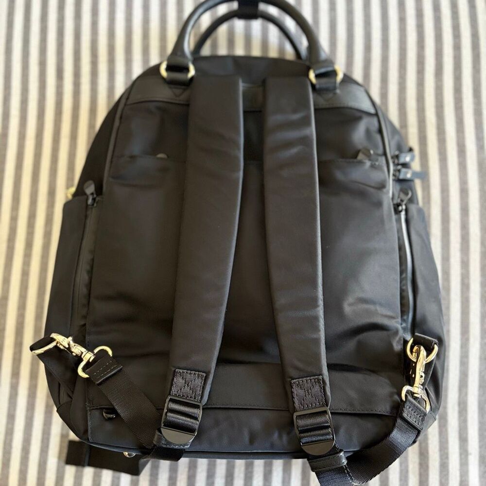 Lo & Sons Rowledge Backpack Lavender Interior Gold Hardware - Picture 2 of 10